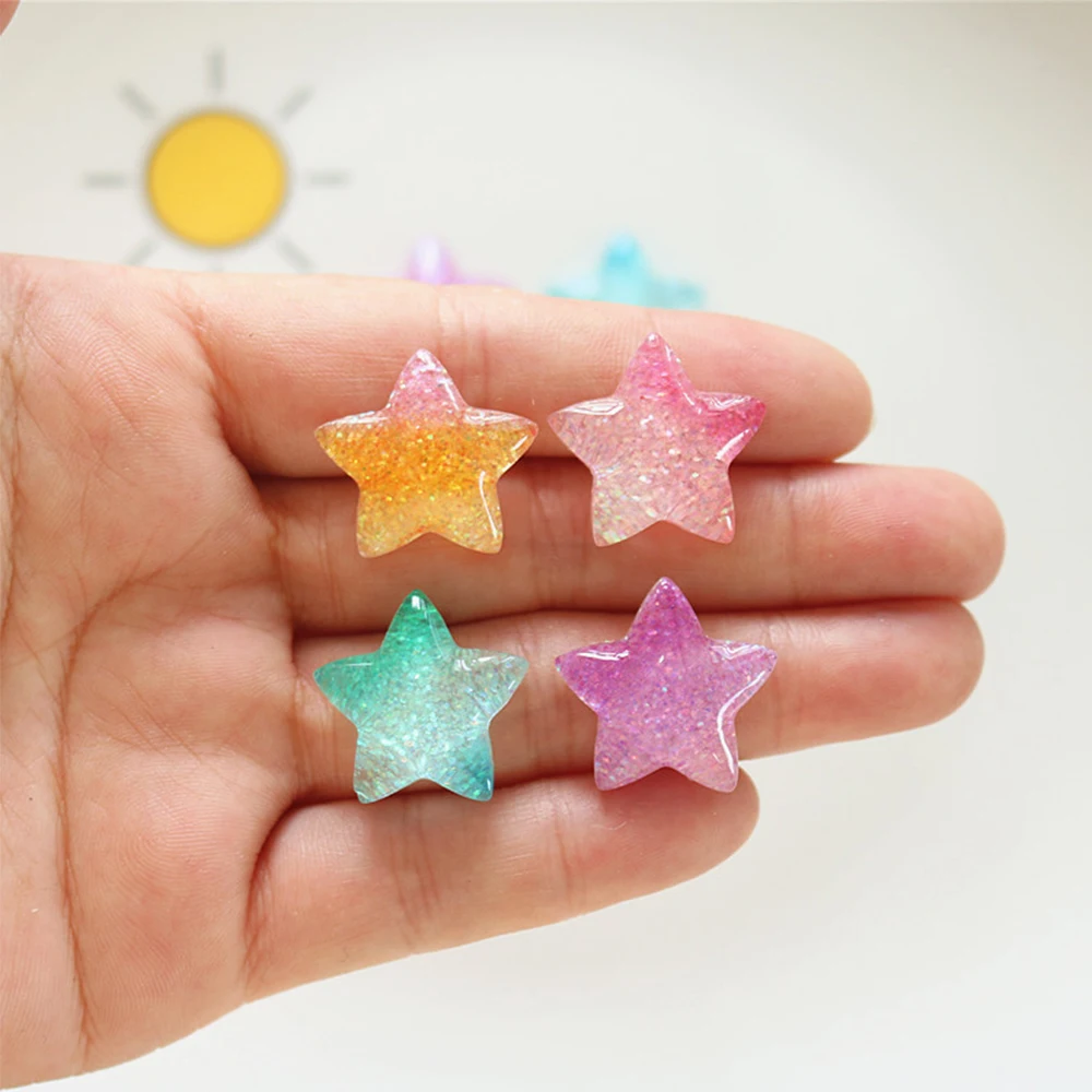 Christmas Craft Embellishment - 10 шт., градиентные звезды из смолы
