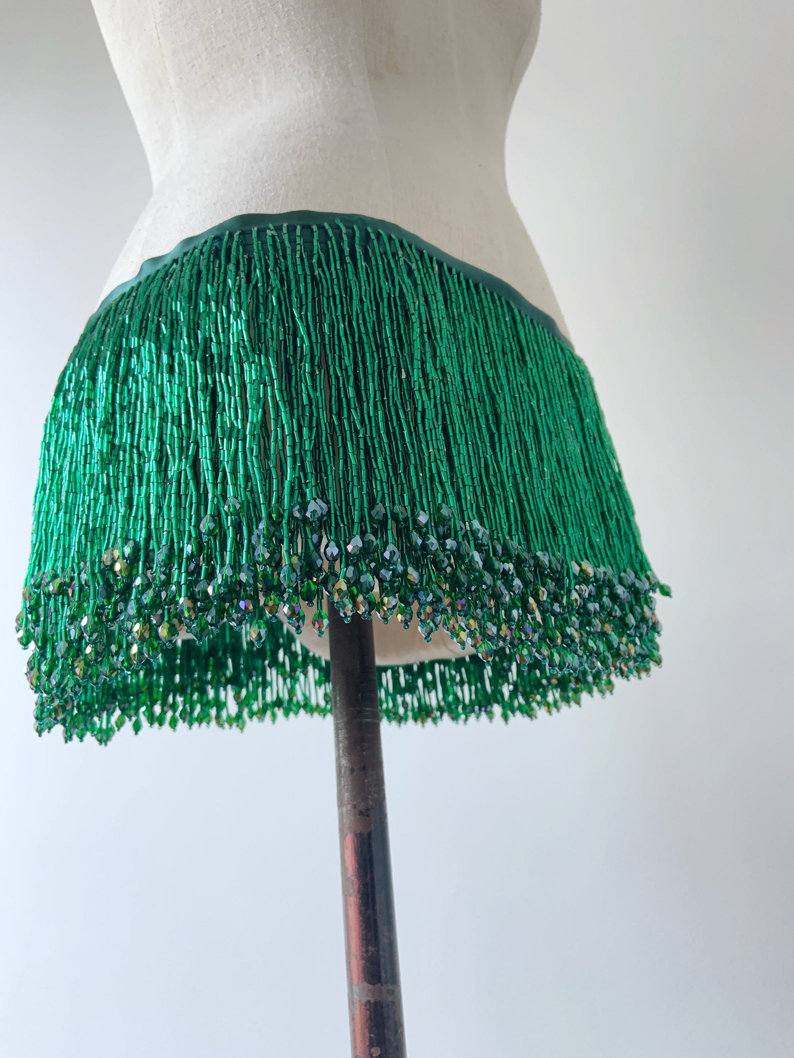 Beaded Trim Fringe - 1 ярд Зеленые Бусины бахрома кисточка