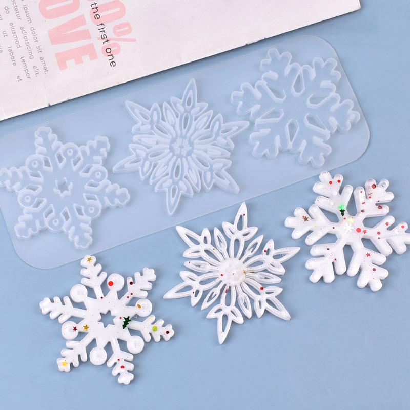 Christmas Craft Embellishment - Рождественский полый снежинка, орнамент, силиконовая форма,