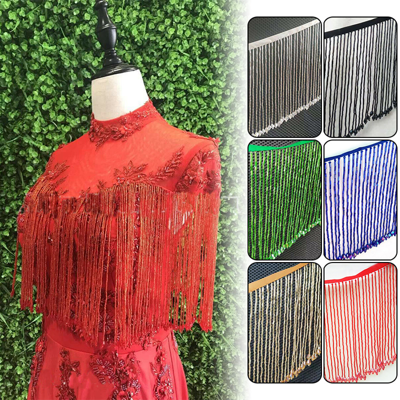 Beaded Trim Fringe - Кружевная бахрома с кристаллами и бусинами,