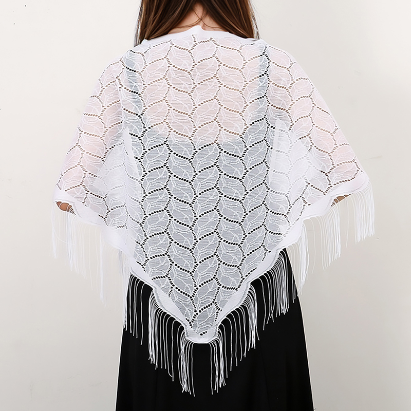 Tassel Fringe Trim - Элегантный треугольный шарф с кисточками, полиэстеровые