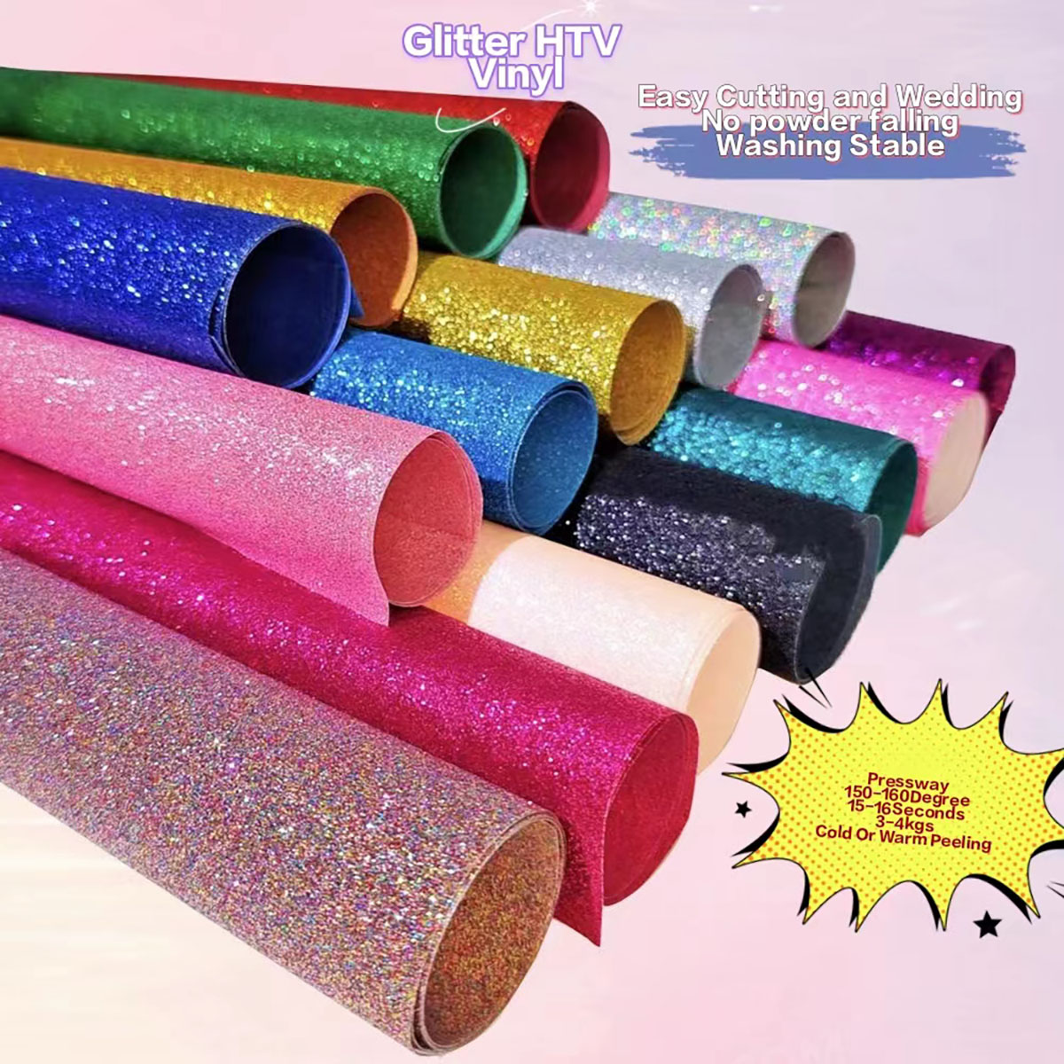 Glitter Vinyl Roll - Термотрансферная пленка CHEONET HTV с блестками