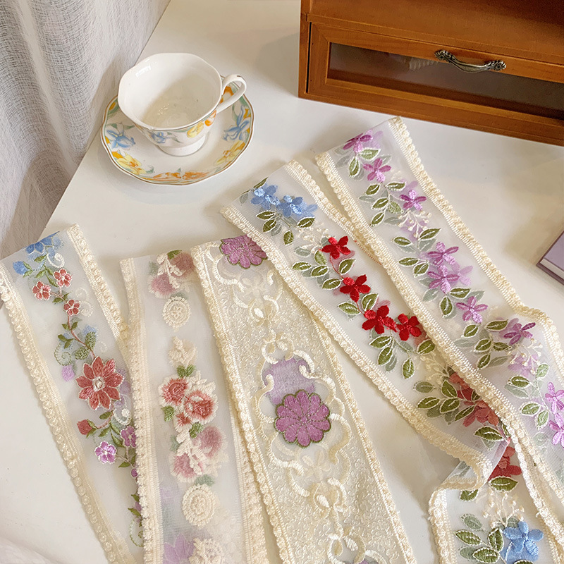 Lace Ribbon Trim - 1 ярд кружевная вышивка Цветочная лента