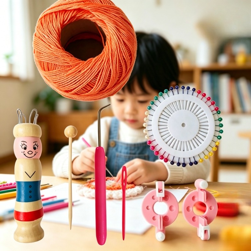 Pom Pom Maker Tool - Деревянный набор для вязания французской крючковой