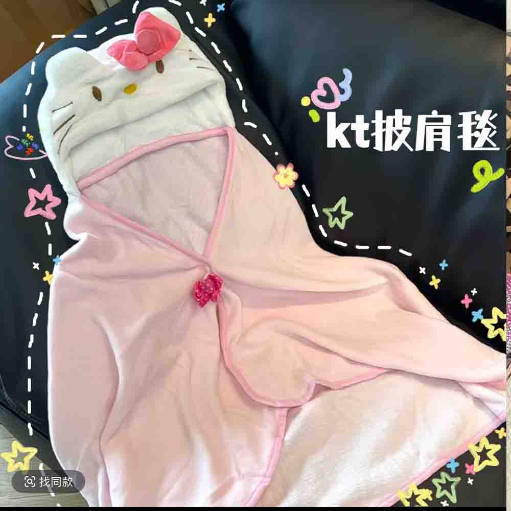 Embellish Knit - Милый плед-накидка Hello Kitty с капюшоном