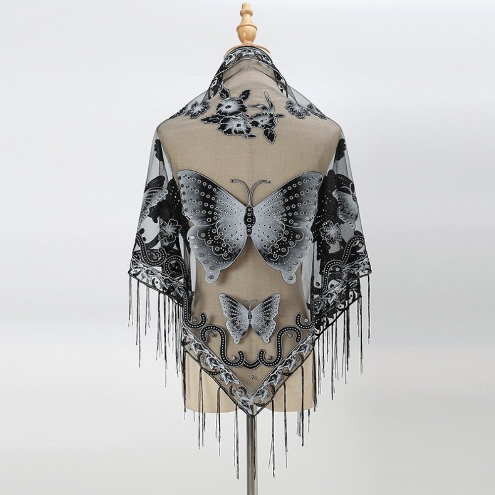 Роскошный кружевной шарф с выш – обзор и цена Tassel Fringe Trim