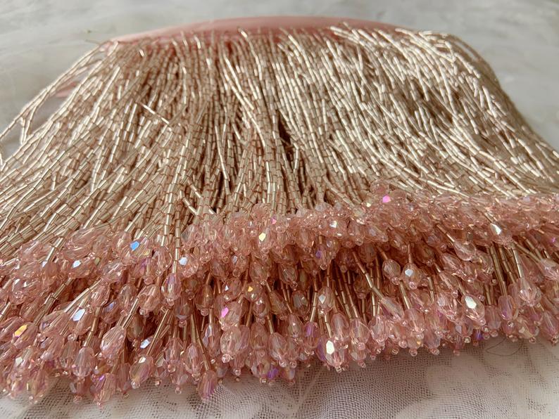 1 ярд Зеленые Бусины бахрома к – обзор и цена Beaded Trim Fringe