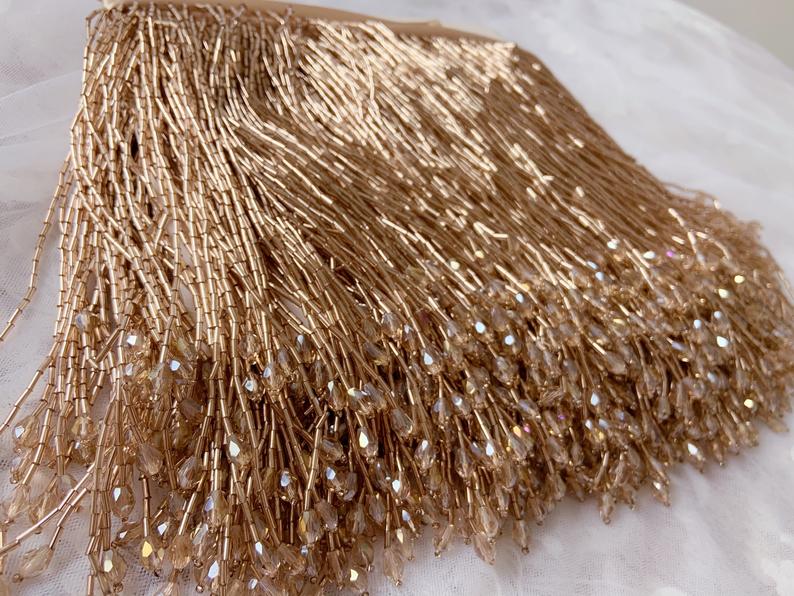 1 ярд Зеленые Бусины бахрома к – обзор и цена Beaded Trim Fringe