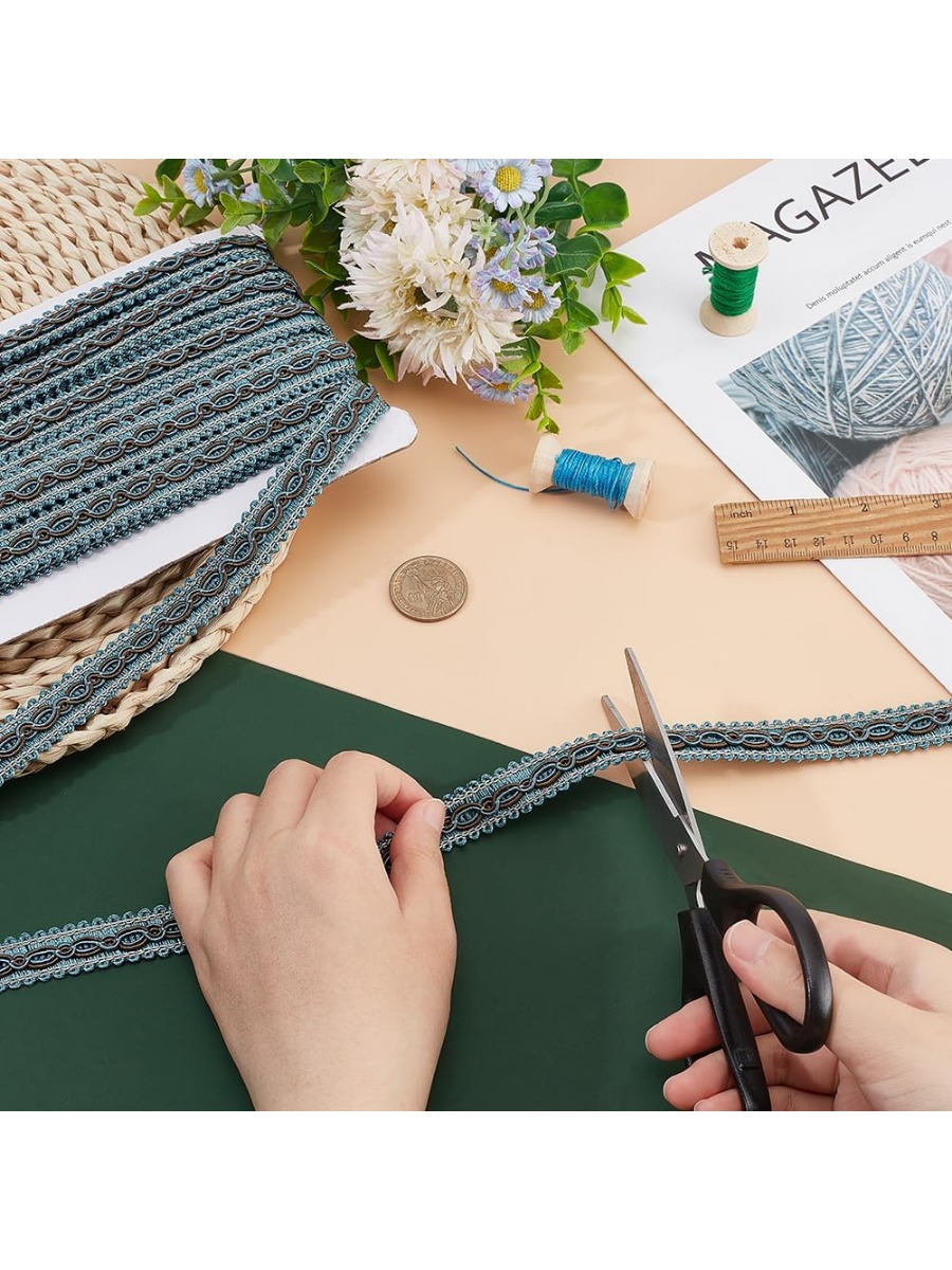 32 ярда синей плетеной ленты д – обзор и цена Fringe Ribbon Sewing