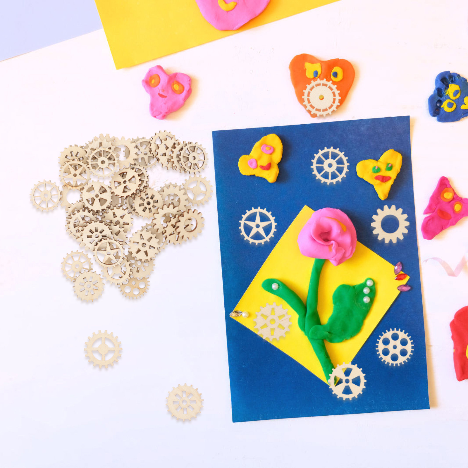 100 шт. деревянных шестеренок  – обзор и цена Embellish Craft