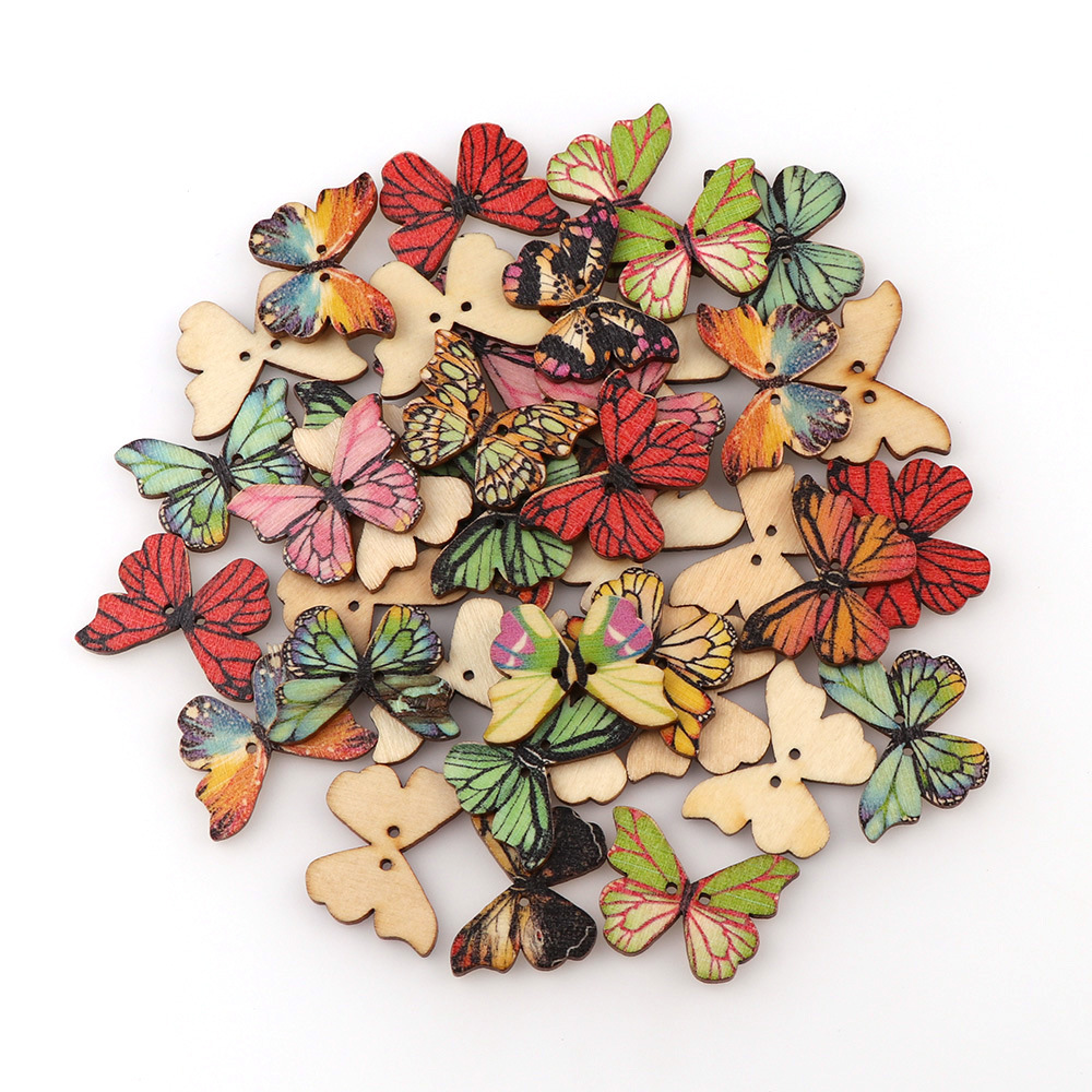 50 шт. деревянных пуговиц в фо – обзор и цена Embellishments For Scrapbooking