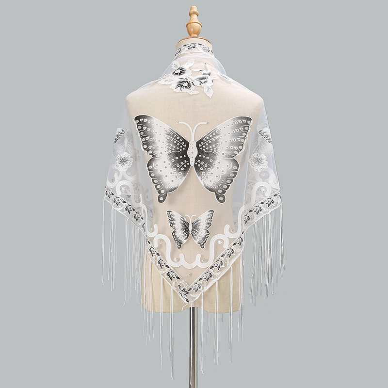 Модный треугольный шарф с выши – обзор и цена Tassel Fringe Trim