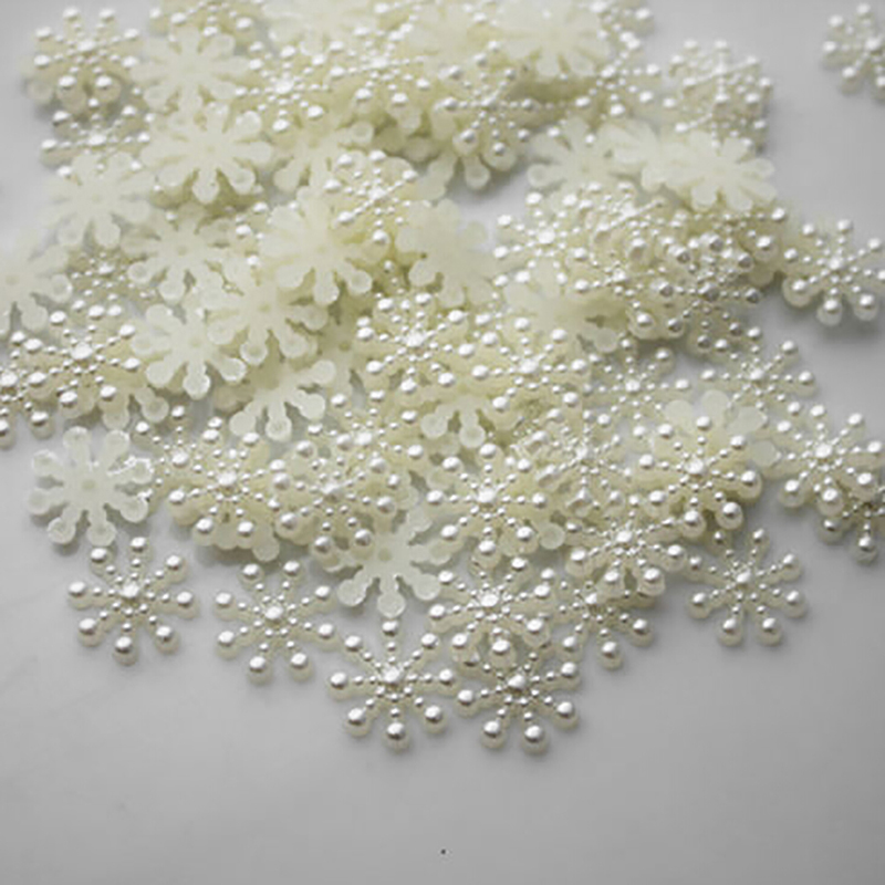 100 шт., снежинки с белым жемч – обзор и цена Christmas Craft Embellishment