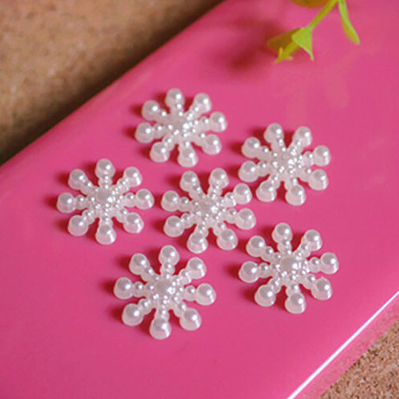 100 шт., снежинки с белым жемч – обзор и цена Christmas Craft Embellishment