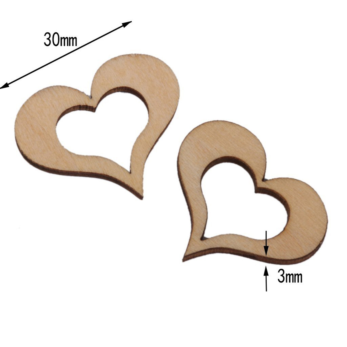 50 шт. деревянных сердечек из  – обзор и цена Embellishments For Scrapbooking