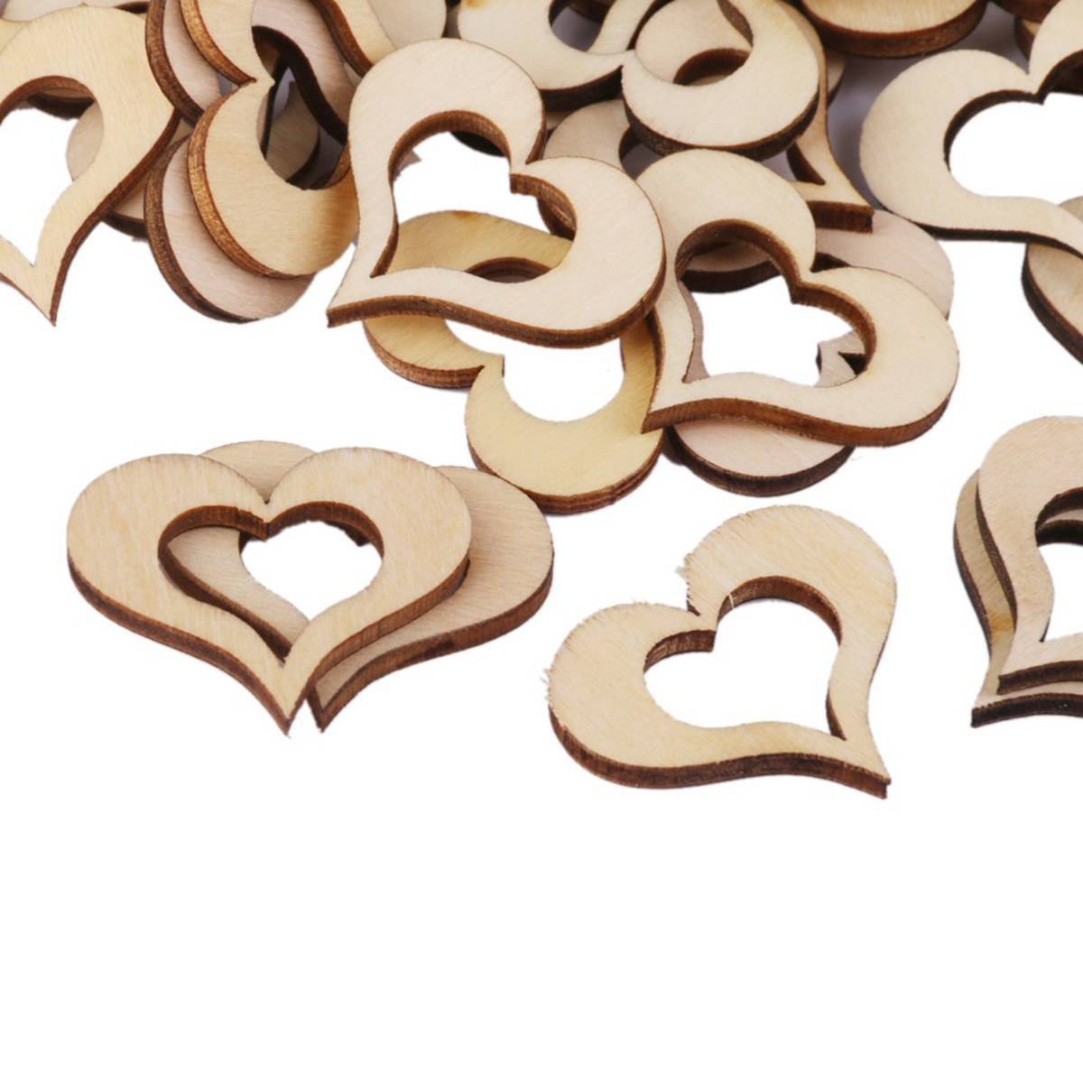 50 шт. деревянных сердечек из  – обзор и цена Embellishments For Scrapbooking