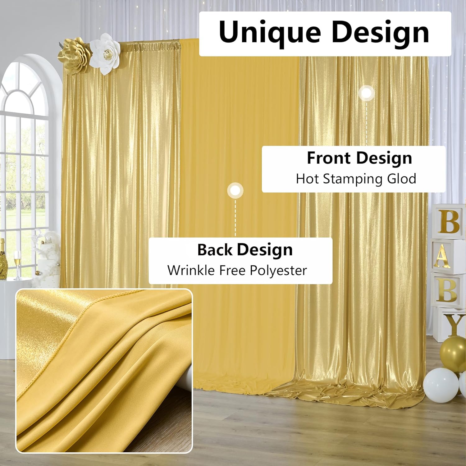 Фон для фотосессий 2.3x7 футов – обзор и цена Sequin Fabric Panel