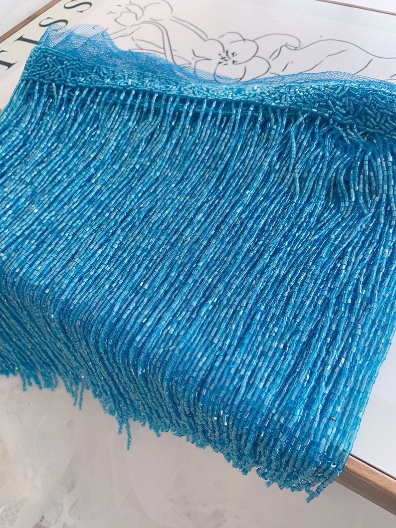 1,8 ярда синяя бахрома из бисе – обзор и цена Tassel Fringe Trim