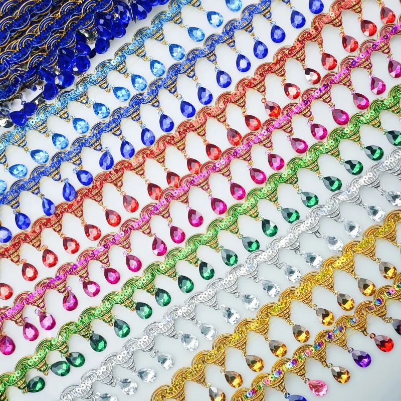 Тесьма с бахромой из страз и к – обзор и цена Tassel Fringe Trim